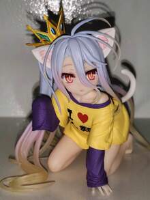 1个动漫角色性感美少女手办，可摆放在卧室、客厅、电脑桌等处，动漫周边商品，女仆装猫耳袖套，白色皇冠，收藏级手办 - 彩色 - 查看 6