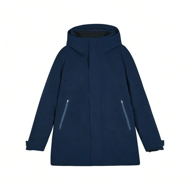 Skechers Men's Warm And Cold-Proof Woven Hooded Outdoor Down Jacket