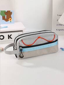 1PC Simple Color Pen Bag, Vertical Student Stationery Box, Multi-Functional Pen Bag, Student Stationery Storage Bag, Back-To-School - Multicolor - View 7