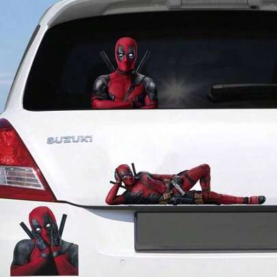 Marvel Deadpool Car Stickers, Including Heart-Shaped Deadpool Cartoon Car Decals, Personalized Car Stickers. These Scratch-Resistant And Waterproof Car Fuel Tank Cover Stickers Have Broad Coverage And Strong Protective Performance, Making Them A Must-Have Pink Sticker For Deadpool Fans.
