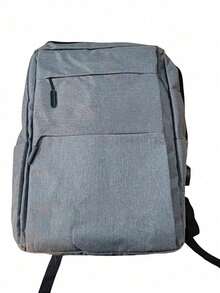 1pc Grey Business Men's Backpack, Large Capacity Laptop Bag, Casual Large Capacity Business Travel Bag, Bookbag