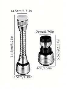 360度旋转水龙头延长器，厨房节水起泡器，防溅水龙头喷头，增压淋浴喷头设计，易于清洁且节水，厨房和浴室配件 - 黑與白 - 查看 2