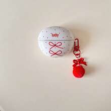 Polka Dot + Pendant Applicable For HUAWEI FreeBuds 5i/6i/7i Wireless Earphone Protective Case, SE 2/SE 3 Protective Shell, Wireless Bluetooth Earphone Case For Pro 3/Pro 4 Soft Shell Earphone Case, SE 4/Free Clip Earphone Clip Protective Case For Women - White - View 4