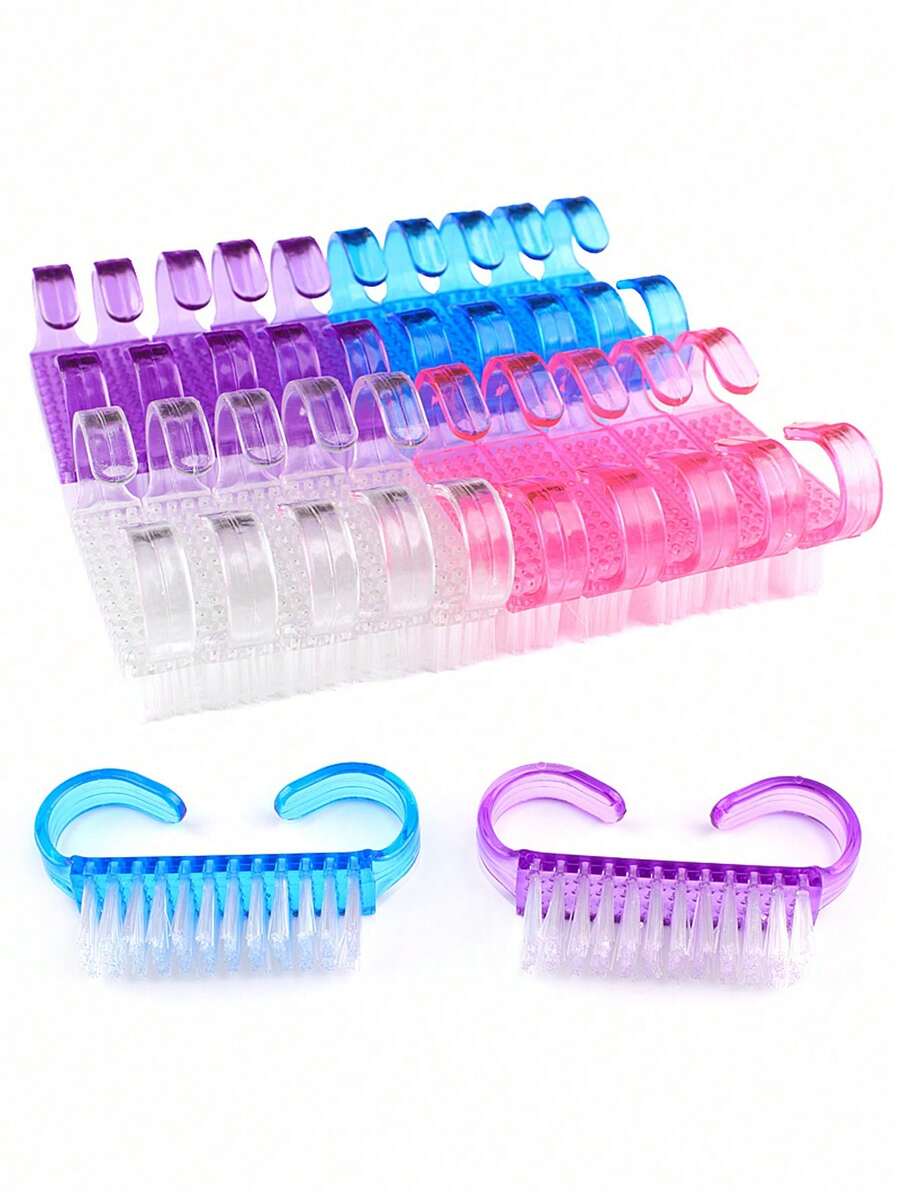 10支/50支装迷你指甲清洁刷，亚克力指甲粉尘清洁刷，角质层清洁刷 - 彩色 - 查看 1