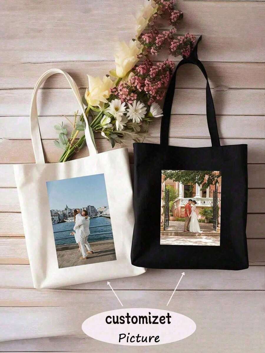 Bolsa de lona personalizável, bolsa de mão personalizada, imprima seus padrões favoritos, dobrável, grande capacidade e leve, moderna e multiuso, adequada para mulheres, mochila escolar/estudantil, presente ideal para mulheres, aplicável para atividades ao ar livre/passeios/viagens/caminhadas/esportes/escaladas, negócios/trabalho/escritório/deslocamento diário, viagens - Multicolorido - Ver 1