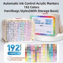 Languo 9色软头丙烯马克笔套装,288色学生DIY涂鸦绘画本内芯,不褪色纸,可堆叠彩色马克笔,亮黑色和肤色系列用于人物绘画,防水软丙烯画笔,DIY鞋子和衬衫 - 直液式馬克筆 - 查看 13