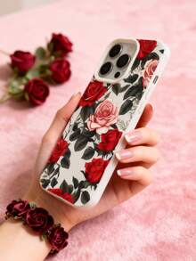 An Oil Painting Rose Pattern Printed Phone Case With High-Quality Retro Gentle Anti Drop, Dustproof And Waterproof Protective Cover Design, Suitable For IPhone 13/16/17/15/14/13/12/11 - White - View 5