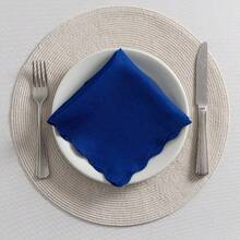 Fabric Napkin Set Of 50 Oxford Laser Finish - 寶藍色 - 查看 3