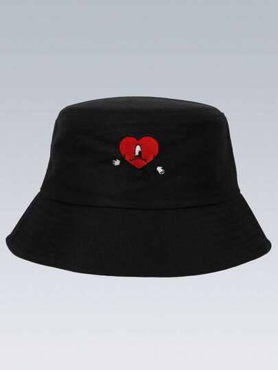 1顶刺绣渔夫帽，春夏户外时尚休闲遮阳帽