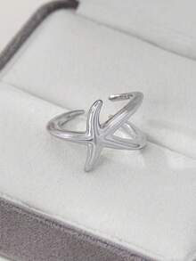 1 Pair Fashionable, Elegant And Minimalist Asymmetrical Starfish Rings - Starfish Ring - View 6