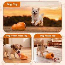 Interactive Dog Toys To Keep Them Busy Dog Frozen Treat Toy To Reduces Anxiety Dogs Puzzle Enrichment Toy For Small Medium Breeds Freezable Fillable Rubber Easy To Clean Orange - trái cam - Xem 2
