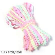10pcs/Pack Fluffy Pompom Trim Cord, 10mm Asymmetrical Cute Yarn Rope For Clothing, Shoes, Bags, DIY Handmade Knitting Arts And Crafts Supplies - Pom-pom Lace Cord - View 15