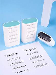 5pcs Stackable DIY Craft Stamp Set, Assorted Cat & Letter Designs, Fashionable Plastic Stamps For Journaling, Greeting Cards Decorative, Unique Gift For Classmates - Sets - View 3