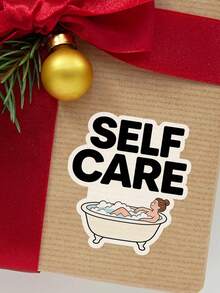 1pc SELF CARE Funny Sticker – Playful Reminder Quote Sticker, Fun Stickers For Mental Wellness Vibes, Perfect For Laptop, Water Bottle, Phone Case, Journal, Planner And Daily Motivation Decor - Multicolor - View 11