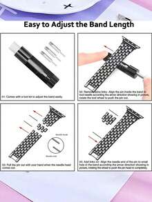 1条兼容苹果手表表带，适用于38mm、40mm、41mm、42mm、44mm、45mm、46mm、49mm尺寸的苹果手表，女士银色饰品，镶嵌闪亮钻石和水钻，可替换金属表带，兼容苹果手表Ultra 2/Ultra系列10/9/8/7/6/5/4/3/2/1/SE，兼容苹果手表配件智能表带 - 銀色 - 查看 6