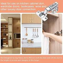 Bisagras para gabinete de cierre suave de cocina, accesorios de hardware para gabinetes, armarios y estanteras, bisagras de puerta lenta hidrulicas silenciosas, 4 piezas, plateado - como se muestra en la figura - Ver 7