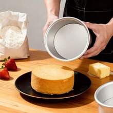 1pc/4PCS/6PCS, Mini Aluminum 4-Inch Round Cake Mold, Removable Bottom, Easy Release And Scratch-Resistant Surface – Ideal For Weddings, Holidays, And Home Baking Tools, Christmas And Valentine's Day Baking Molds. - Multicolor - View 8