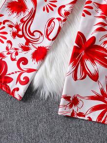 2件套 少女碎花吊带背心+阔腿裤，春夏款 - 紅白色 - 查看 6