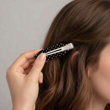 4 Pieces/Set Of Black And White Acetate Hair Clips - Suitable For Women's Acrylic Crocodile Clips, Cute Bangs And Curly Hair Accessories, Fashionable Hairstyle Tools, And Beauty Essentials For Travel And Daily Wear, Gifts For Women - 黑白2 - 查看 4