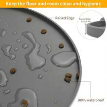 KPWACD Pet Placemat For Dog And Cat, Waterproof Silicone Dogs Feeding Bowl Mat Prevent Food And Water Overflow, High-Lips Puppy Dish Mats Suitable For Small Medium Big Pets, Grey, 24" * 16" - ColorD - 查看 4
