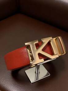 1条男士商务休闲字母自动扣皮带，红色皮带配金色字母扣，红色象征好运，是送礼佳品。 - 彩色 - 查看 7