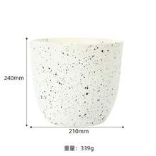 1pc Matte Stone-Like Planter Pot, Indoor Ceramic Flower Pot, Balcony Plant Pot, Home Decor, Large Capacity Plant Growing Pot, Room Decor Vase