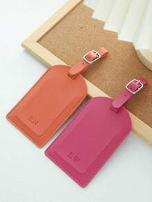 Takeoak 1pc Custom Initials Luggage Tag For Suitcases Customized Monogram Name Luggage Tags With Privacy Name Card Personalized Vegan Leather Tag Travel Bag Backpack Tags Gift Tags Travel Accessories Handmade Chic Travel Gift Birthday Bridesmaid Gifts For Friends, Commuting, Business Casual, Basics, Custom, Ideal Gifts For Her, Her, Family, Friends, Girlfriend, For Anniversaries, For Birthdays, For Holiday/ Vacation, For Outdoors/Outings/Travel/Hiking/Stadium/Sports/Climbing, For Business/Commute/Work/Office,School Supplies,Back To School,For Office,For School,For Classroom,For Teacher Gifts,For University,For Colleague,For Dorm Rooms,For Teacher,For Boys And Girls,For Teenagers,Junior High School Students,Middle School Students,High School Senior High School Students,College Students,University Students,Freshman,Sophomore,Underclassmen,Chic Autumn, Urban Chill - 彩色 - 查看 7