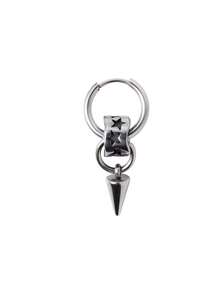 1 pieza/2 piezas Pendientes de aro con estrella de acero inoxidable - Plateado - Ver 8