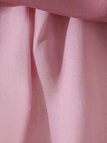 Baby Girls' Round Neck Embroidered Butterfly Back Bow Cute Wedding Flower Girl Trailing Dress, Suitable For Birthday Party, Outing, Does Not Include Headband - Dusty Pink - View 11