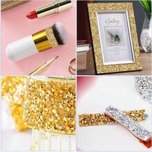 1 Roll DIY Self-Adhesive Rhinestone Tape, Silver Resin Rhinestone Strips, Diamond Crystal Rhinestone Tape Sticker, Shiny Rhinestones, Suitable For Crafts, Fabrics, Cars, Clothing, Bottles, Cakes, Phones, Birthdays, Wedding Decorations (Silver) - Silver - View 8