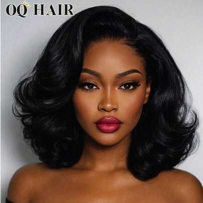 OQ Hair 180% Density 10-16 Inch Wear To Go Body Wave Bob Hair Glueless Natural Black Curly Hair Wig 7x5 Transparent Lace Front Wig Pre-Cut & Pre-Plucked With Natural Hairline Quick Ship Items Gifts Perfect For Every Occasion Travel Essential Gentle Atmosphere Family Warmth Outfits Men Frontal Wigs Highkey Snack Baddie Effortless Chic Retro Cottagecore Preppy Skater For Women