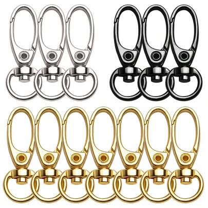 8/15pcs Rotating Trigger Clasp Hooks, For Keychain, Pet Leash, Bag Making, Crafts, Gifts Decoration And More