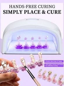 1set Aurora Butterfly Nail Display Stands, Press-On Nail Display Stand, Magnetic Nail Stand, Suitable For Nail Practice, Beginner Acrylic Nail Kit Accessories, Press-On Nail Design, Nail Salon Equipment And Decorations, Used For Nail Art Display And Practice. - Multicolor - View 5