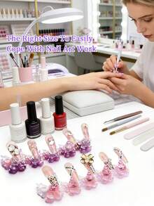 1set Aurora Butterfly Nail Display Stands, Press-On Nail Display Stand, Magnetic Nail Stand, Suitable For Nail Practice, Beginner Acrylic Nail Kit Accessories, Press-On Nail Design, Nail Salon Equipment And Decorations, Used For Nail Art Display And Practice. - Multicolor - View 2