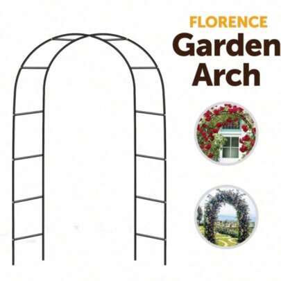 7.9FT Garden Arch Trellis Arched Balloon Climbing Plant Metal Tubular Archway