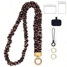 Stretchy Scrunchie Lanyard For ID Badges & Keys, Cute Soft Elastic Hair Tie Neck Lanyard For Women, Retractable Keychain ID Badge Holder With Secure Clasp, Lightweight Comfortable Versatile Lanyard For Nurse Teacher Office Worker Student Volunteer, Perfect For Hospital Clinic School Workplace Daily Use,  Fashionable Neck Accessory For Keys ID Card Badge, Ideal Gift For Colleagues Classmates Friends On Birthday Graduation Work Anniversary - Nhiều màu - Xem 11