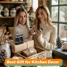 2 Pieces Set Of Salt And Pepper Seasoning Jars With Base, Top Injection Design For Easy Powder Addition Without Spillage, 4-Ounce Capacity To Meet Daily Seasoning Needs, Reusable, Modern Farmhouse Style, Suitable For Dining Tables And Kitchens. Made Of Ceramic/Glass Material.