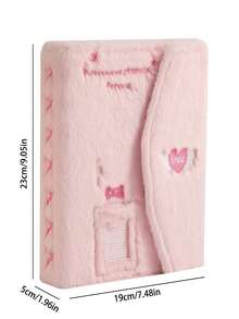1pc A5 Cartoon Butterfly Plush Photo Album, Magnetic Snap Closure, Full Cover, Containing 10pcs Inner Pages, Girl Chasing Card Loose Leaf Storage Album, High Appearance Notebook Housing - Pink - View 4