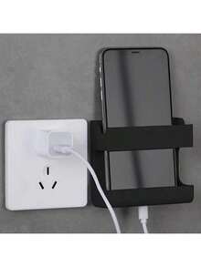 1pcs Wall Mounted Remote Control Storage Box, Mobile Phone Charging Bracket, Enclosure Type Storage Rack - 彩色 - 查看 6
