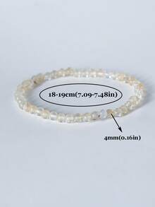 1pc 4mm Mini Energy Stone Charm Bracelet, Natural Stone Layered Bracelet, Agate Beads Yoga Healing Bracelet Jewelry For Women Men Best Friend Gift, Festival Gifts - Multicolor - View 66