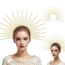 1pc Elegant Golden Sun Goddess Headband, Festival Party Performance Headpiece - Gold - View 8