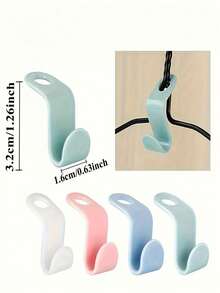 50pcs Multi-Layer Hanging Clothes Rack Hooks, Space Saving Wardrobe Hanger Connectors, Suitable For Various Types Of Hangers, Used For Wardrobe Organization, Stackable - Multicolor - View 5