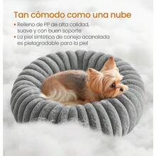Cama Pequeña para Gatos,  Cama para Perros, 50 cm de Diámetro, Cama para Mascotas, Cojín Lavable, Acolchado Suave, Antideslizante, Gris Paloma, MPGW301GD01 - S (50L x 50An x 15Al cm) - Ver 1