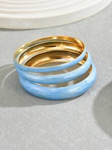 3pcs/Set Women's Fashionable Drip Oil Bracelets, Suitable For Daily Wear - Multicolor - View 8