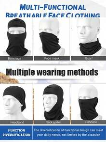 1/2个装男女通用印花拉法帽面罩，适合日常使用、户外旅行、徒步、滑雪、骑摩托车等。 - 彩色 - 查看 4
