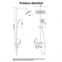 Juego de ducha de temperatura constante fácil de instalar, 1 pieza Juego de rociador con aumento de presión de portaaviones pequeño para el hogar con cabezal de ducha de mano, control de botón y accesorios de baño - Gris Oscuro - Ver 7