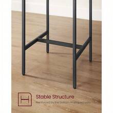 [Space Saving Bar Set] Space Saving Bar Table And Chairs Set | Square Bar Table With 2 Bar Stools, Dining Pub Table Set For 2 - Kitchen, Breakfast, Living Room, Party Room - Heather Grey + Ink Black - View 8