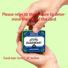 What's Your Choice? - A Popular Spanish Mini Card Game, Includes 50 Cards, Ideal For Gatherings With Family & Friends, And As Holiday Gifts. This Card Game Enhances The Fun Of Social Entertainment And Party Games. Card Size: 5cm/1.97 Inches - Blue - View 4