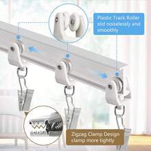 1 Set - Ceiling Curtain Track Flexible Curved Curtain Track, 16-Foot Wall-Mounted Sliding Ceiling Track And Clip Curtain Track, System Set As RV Room Divider (White) - White - View 10