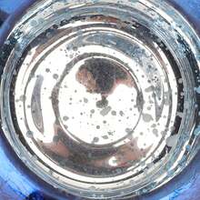 Spherical Candle Holder In Blue Gradient Crackled Glass - Iridescent Electroplated Spherical Candle Vase For Table Decoration And Centerpieces